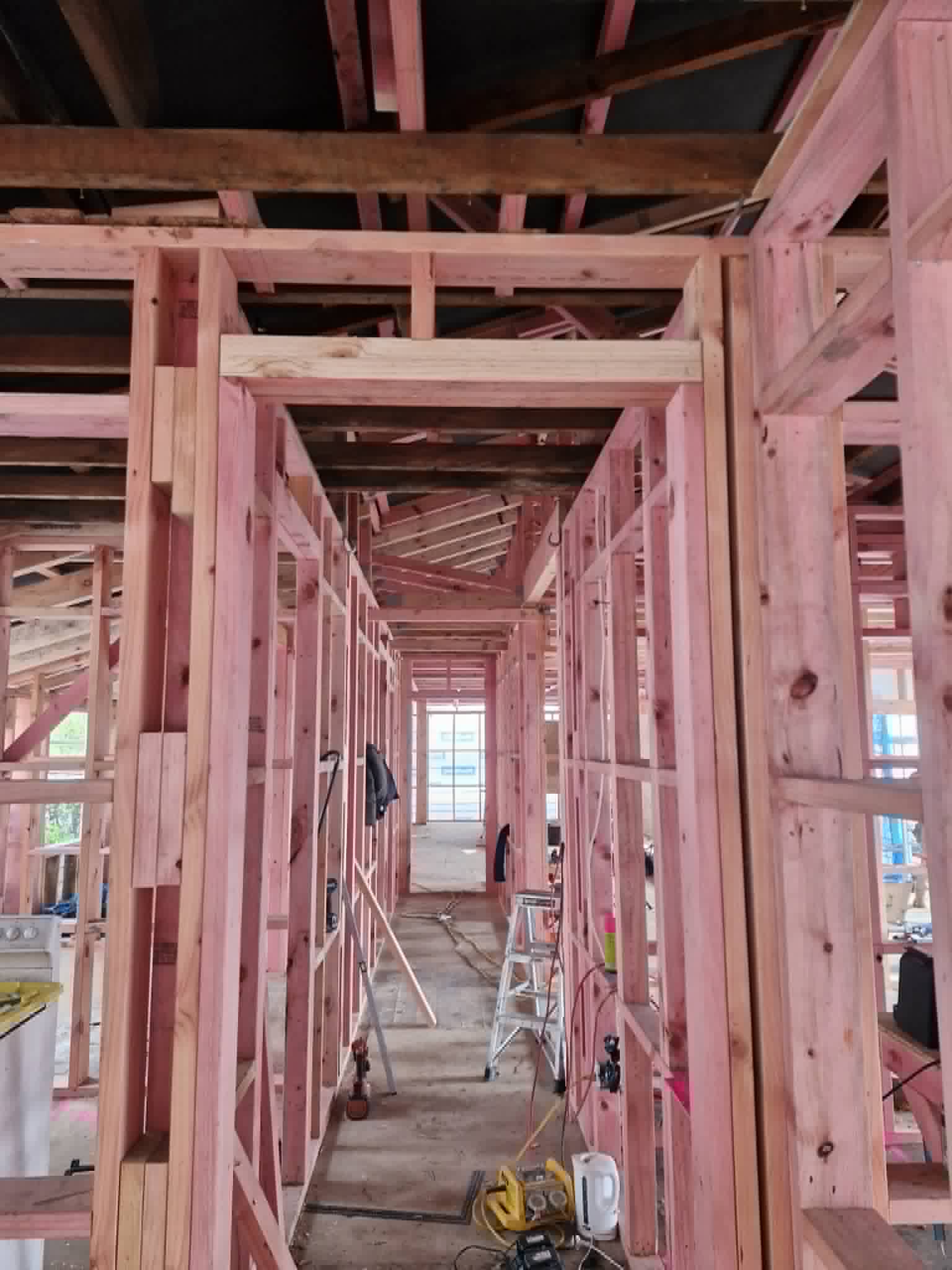 Caleb Beaton framing a new build